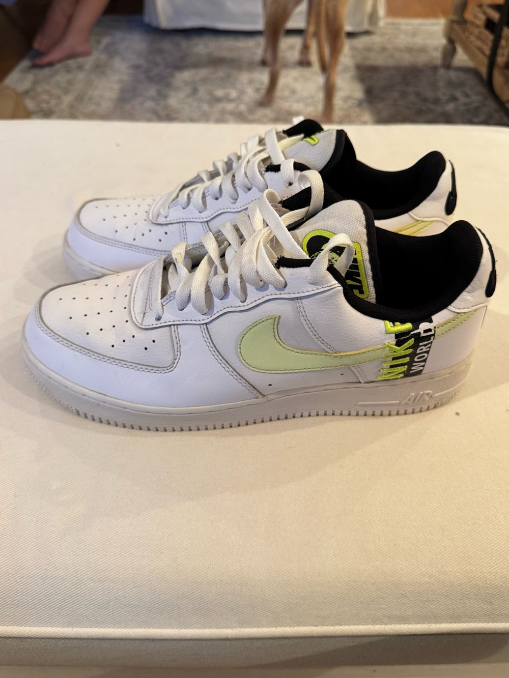 Nike Air Force 1 LV8 Pack White Volt Worldwide Low-Top Sneakers 10.5